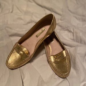 Gold loafers, EUC!